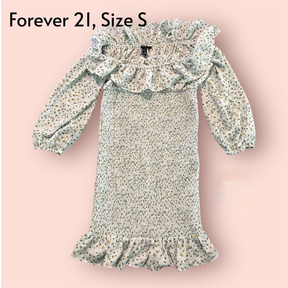 Forever 21 Floral Print Ruffle Dress